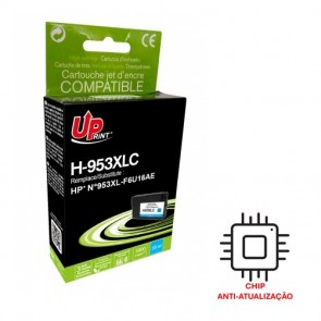 Tinteiro Compatível p/ HP OfficeJet Pro 8700/8710/8711/8715/8716/8717/8718/8719/8720/8721/8725/8728/8730/8731/8740 (F6U16A) Nº953XL - Azul (Alta Capacidade) / Capacidade: ~1800 Páginas (25 ml)  / Código de Barras: 3584770904371