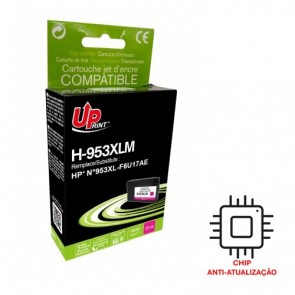Tinteiro Compatível p/ HP OfficeJet Pro 8700/8710/8711/8715/8716/8717/8718/8719/8720/8721/8725/8728/8730/8731/8740 (F6U17A) Nº953XL - Magenta (Alta Capacidade) / Capacidade: ~1800 Páginas (25 ml)  / Código de Barras: 3584770904388